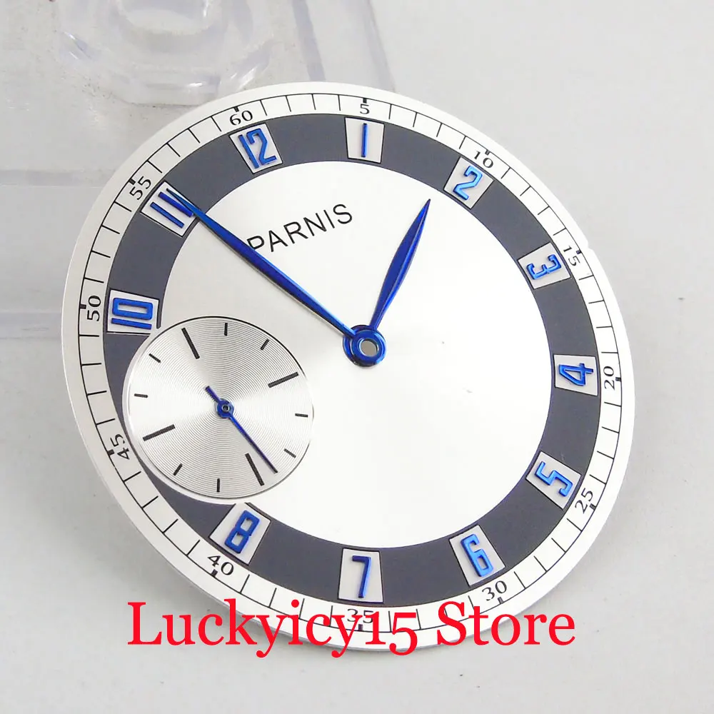 Fit 6497 ручной завод часы циферблат 38,3 мм Циферблат пластины + синий часы ручной