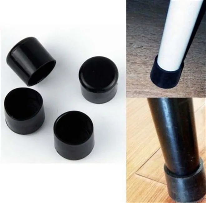 

Hot  Table Feet Protector Furniture Black PVC Plastic Chair Leg Pad Tip Covers 28mm