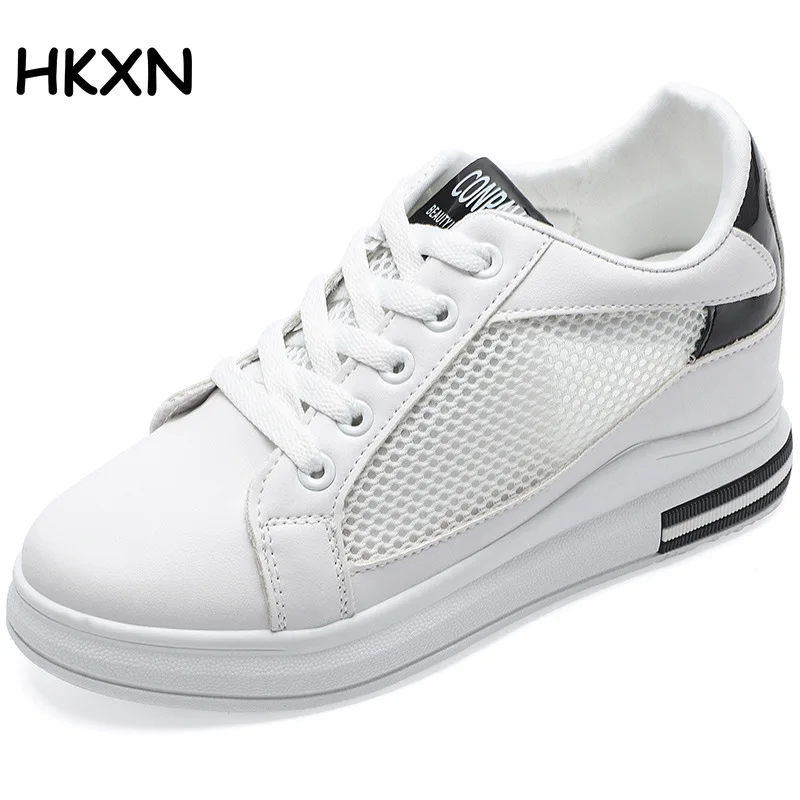 HKXN Autumn Elastic Force Socks Shoes Women's Vulcanize Shoes Slip on Sneakers for Women Super Light Women Casual Shoes