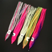 10pcs/lot 14cm Mixed Color octopus lure,squid jigs fishing lure soft lure sea fishing salt water big game bait skirt