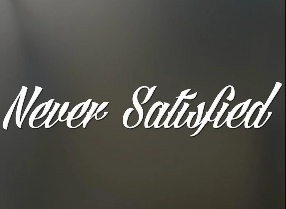Never Satisfied sticker JDM race window banner decal 20x6cmin Stickers