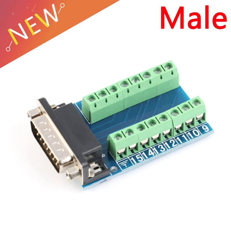 1/2/5/10/20 шт D SUB DB15 VGA папа 3 ряда 15Pin разъем к клемме PCB платы разъемы|Соединители| |