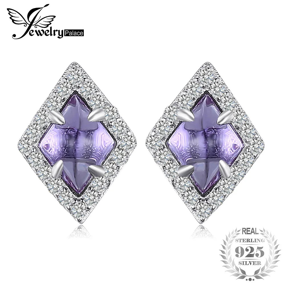 JewelryPalace Fashion 2.73ct Created Alexandrite Sapphire Stud Earrings 100% 925 Sterling Silver Vintage Fine Jewelry For Women JewelryPalace Fashion 2.73ct Created Alexandrite Sapphire Stud Earrings 100% 925 Sterling Silver Vintage Fine Jewelry For Women