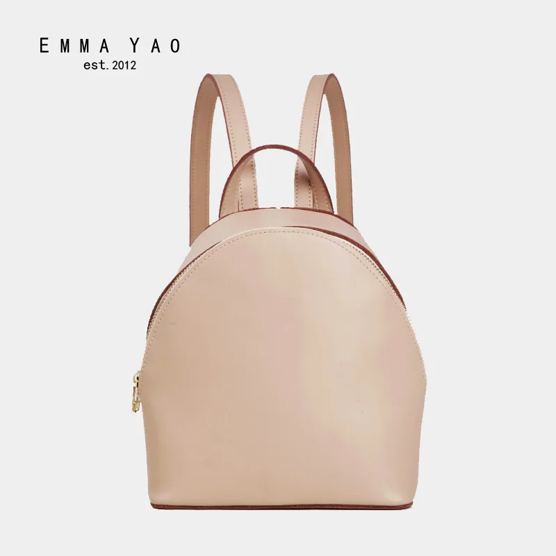 Женский кожаный мини рюкзак EMMA YAO модный брендовый в Корейском стиле|fashion women