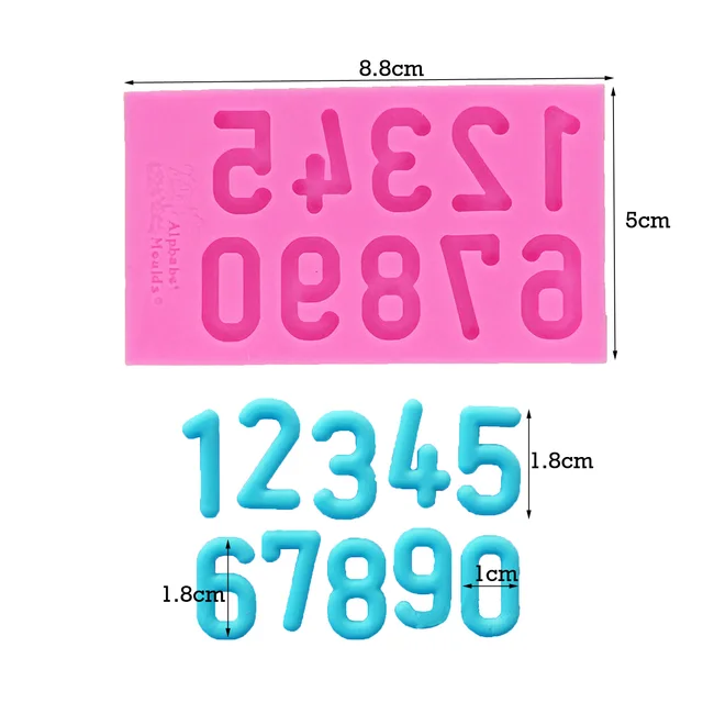 0-9 Számok 3D-S Szilikon Penész Edények Étkező Konyhával, Étkezővel És Bár Nem Tapadó Torta Díszítő Fondant T1190 - Image 5