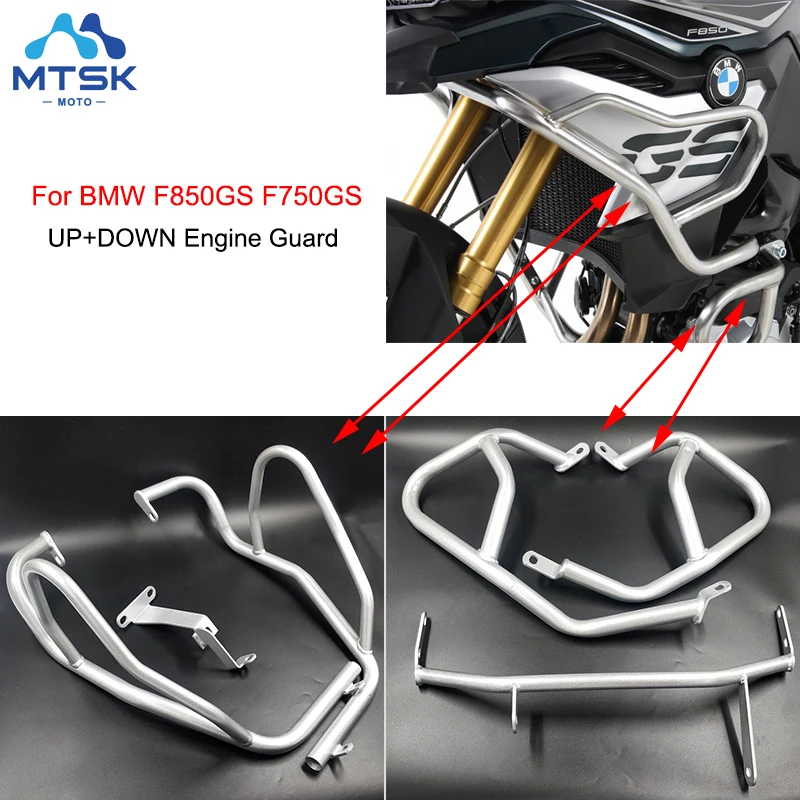 

2019 F850GS F750 GS Motorbike moto Engine Guard Crash Bar Frame Protector Upper Lower Full set For BMW F850 GS F750 GS 2018 2019