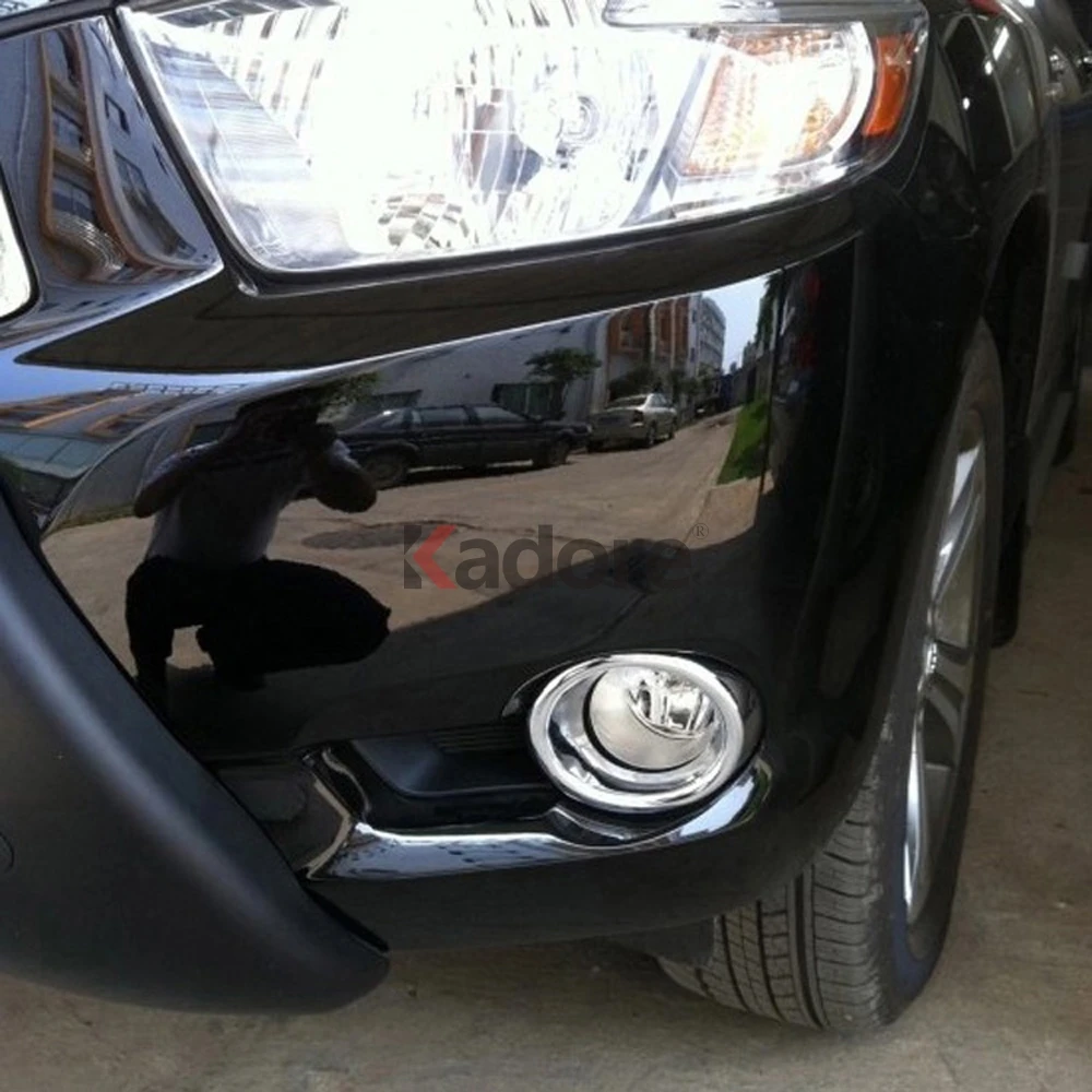 Для Toyota Highlander 2008 2009 2010 ABS хромированный передний противотуманный светильник, крышка для лампы, Обшивка Рамы, авто внешние аксессуары, автостайлинг