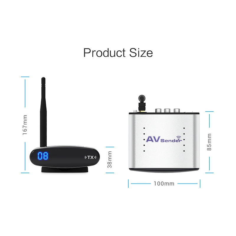 2.4G RCA TV set-top box wireless video and audio extension transmitter PAT-265 wireless AV transmitter 2.4G RCA TV set-top box wireless video and audio extension transmitter PAT-265 wireless AV transmitter