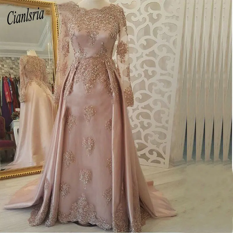 Saudi Arabische Moslim Lange Mouwen Avondjurken Roze 2020 Kaftan Dubai Prom Party Jurken Elegante Kant Applicaties Vestido Saudi Arabische Moslim Lange Mouwen Avondjurken Roze 2020 Kaftan Dubai Prom Party Jurken Elegante Kant Applicaties Vestido