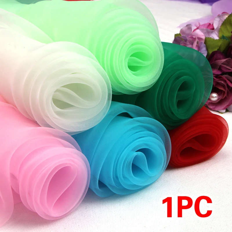 Новинка 100*150 см церемония пряжи тюль рулон изящная ткань органза марля свадьба день рождения, мероприятие, вечеринка наборы; детский душ фон