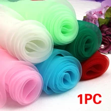 Новинка 100*150 см церемония пряжи тюль рулон изящная ткань органза марля свадьба день рождения, мероприятие, вечеринка наборы; детский душ фон