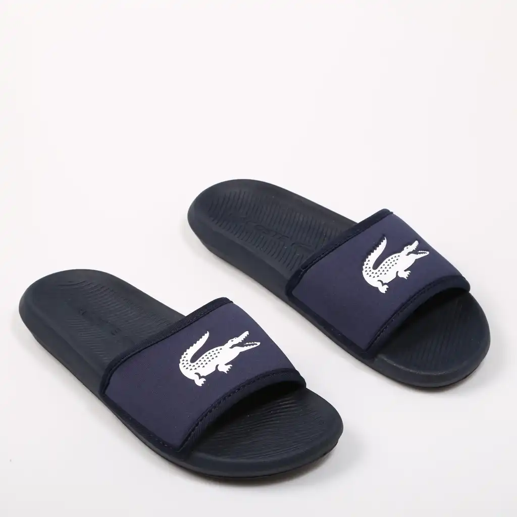 lacoste slides navy blue