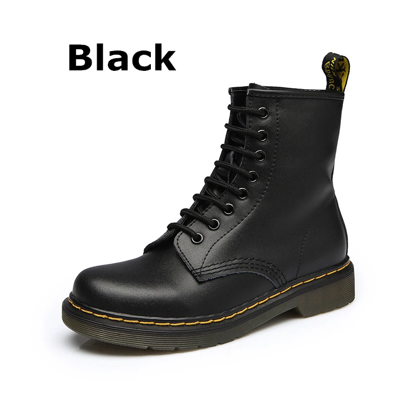 black DONGNANFENG/женские ботильоны, женская обувь на шнуровке из натуральной коровьей кожи на зиму и весну Теплые повседневные сапоги для верховой езды на меху в стиле панк, большие размеры 43, 44, YDL-666 - Цвет: black