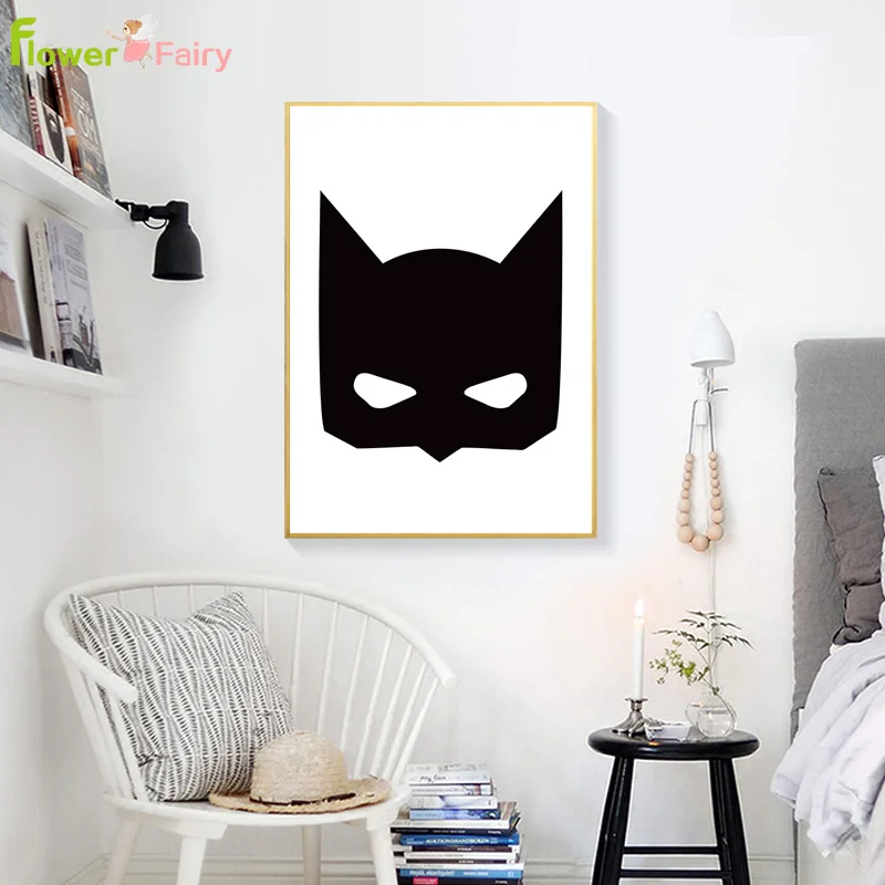 Cartoon Superman Batman Canvas Painting Posters Picture Posters Kids Print Boys Room Wall Art Pictures For Living Room Unframed