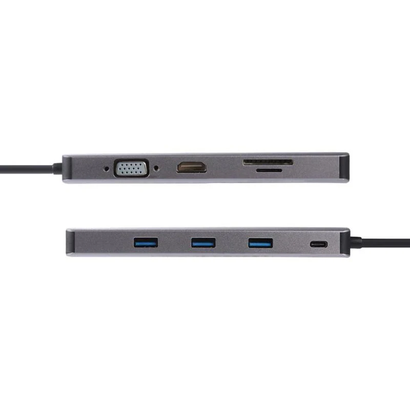 Тип C концентратор 9 в 1 Usb-C до 4K Hdmi Pd Vga 3Xusb3. 0 Tf карта Rj45 Lan адаптер конвертер провода кабель