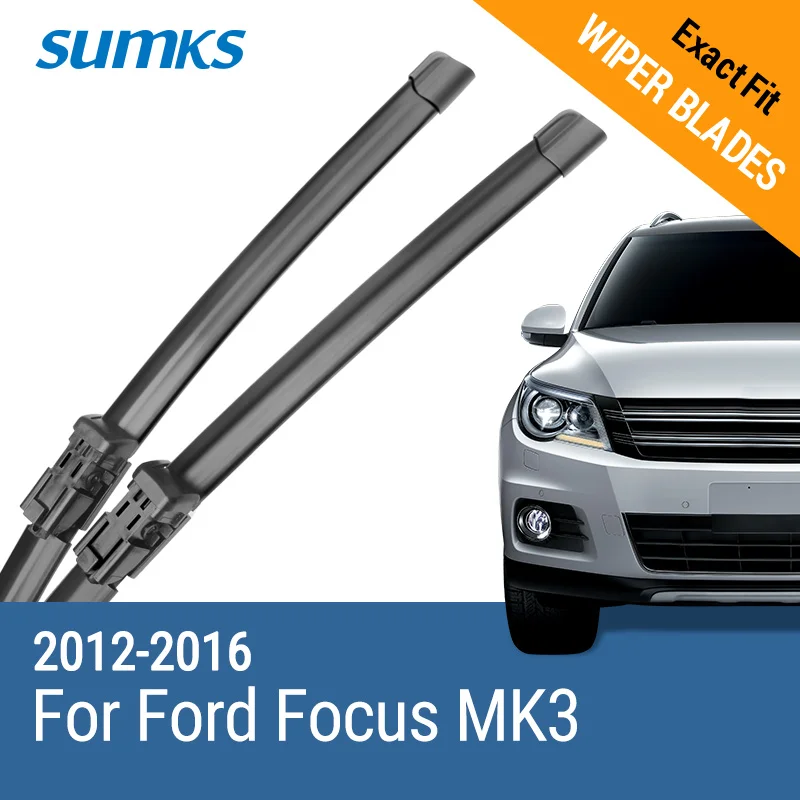 

SUMKS Windscreen Wiper Blades for Ford Focus 28"& 28" Fit push button Arms 2012 2013 2014 2015 2016