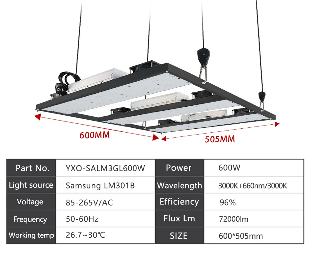 Светодиодный светать quantum доска samsung LM301B светодиодный полный спектр 200 w 400 w 600 w samsung 3000 K 660nm, Вег/Блум состояние Meanwell