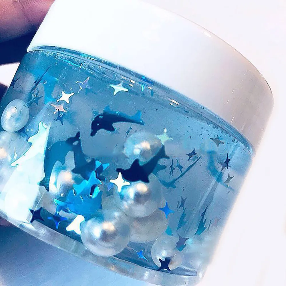 

Clear Crystal Slime Toys DIY Light Plasticine Charms Slimes Cute Pearl Mermaid Antistress Clay Toy for kids adults Children k330