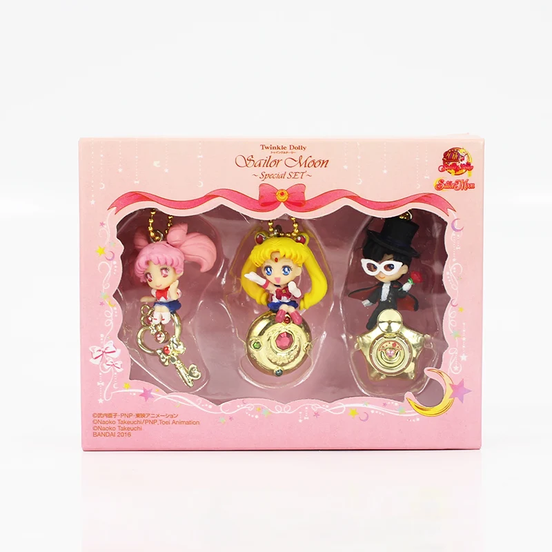 3 шт./лот 5 см Мерцающая Долли Сейлор Мун Tsukino Chibi США смокинг маска мини ПВХ Фигурки