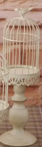 Ретро античная отделка Белая птица железа свечи подсвечник канделябр птичья клетка свадьбы старинные домашнего декора - Цвет: 37CM HEIGHT
