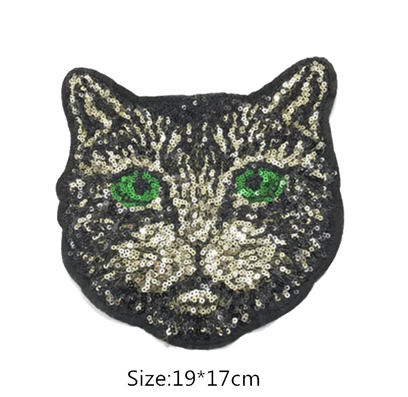 New embroidery large cat patch clothes coat fleece decoration DIY