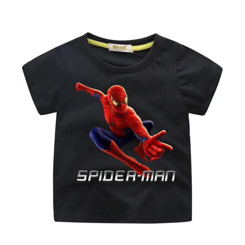 Boys Cartoon Spiderman T-shirt Costume Baby Summer Tee Top 100%Cotton Clothes Children Girls Casual Short Sleeve Tshirts WJ204 (5)