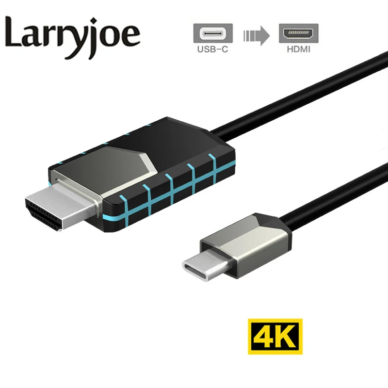 Larryjoe 2m USB C Type к HDMI кабелю 4K аудио и видео конвертер для HDTV HD 1080P|Кабели HDMI| |
