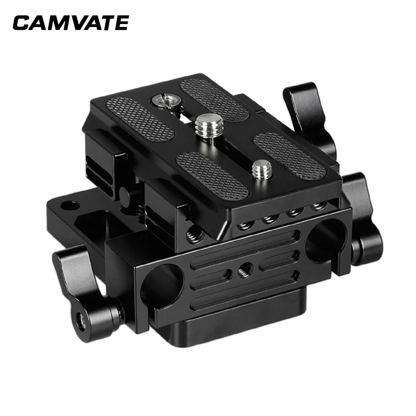 Adaptador com Placa de Montagem Deslizante + Placa Camvate Manfrotto Conectar Base 15mm Dupla Haste Braçadeira C2175 qr - Image 3