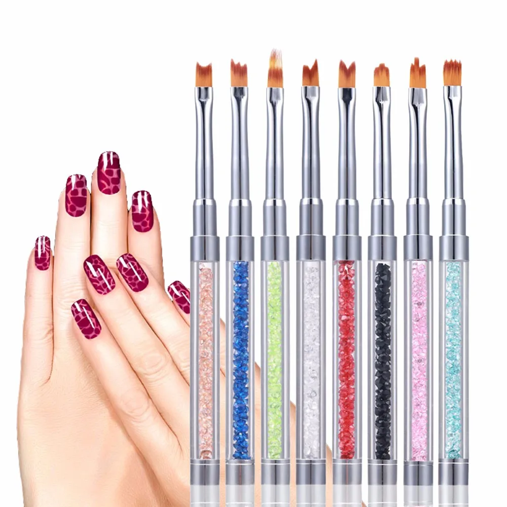 2017 8 Pcs UV Gel Acrylic Liner Painting Nail Art Tips Design Polish Brush Pen Set F927in Nail