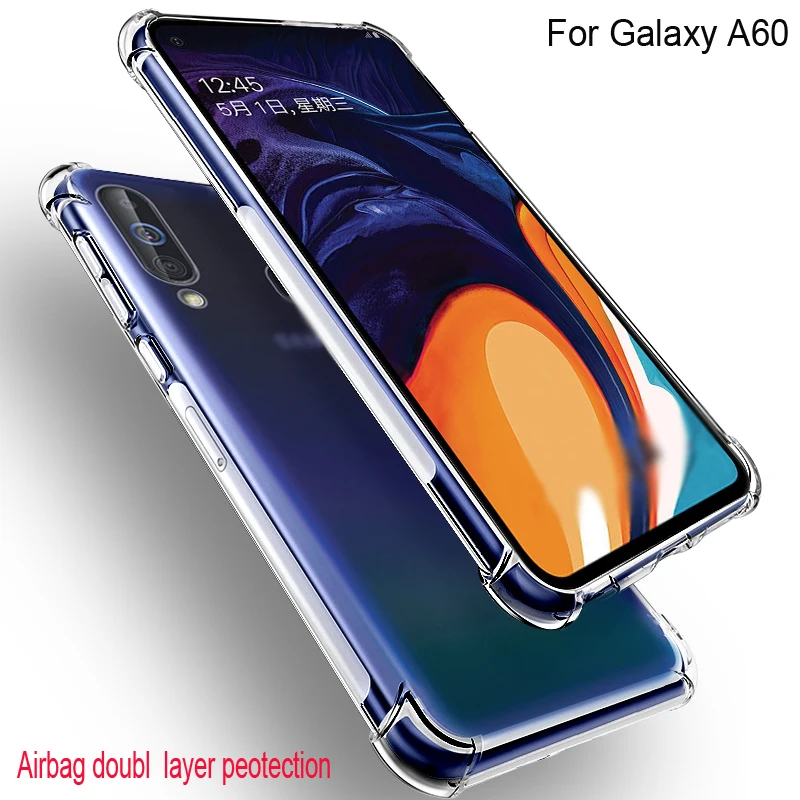 Для Samsung Galaxy A60 чехол с воздушной подушкой прозрачный мягкий силиконовый полной
