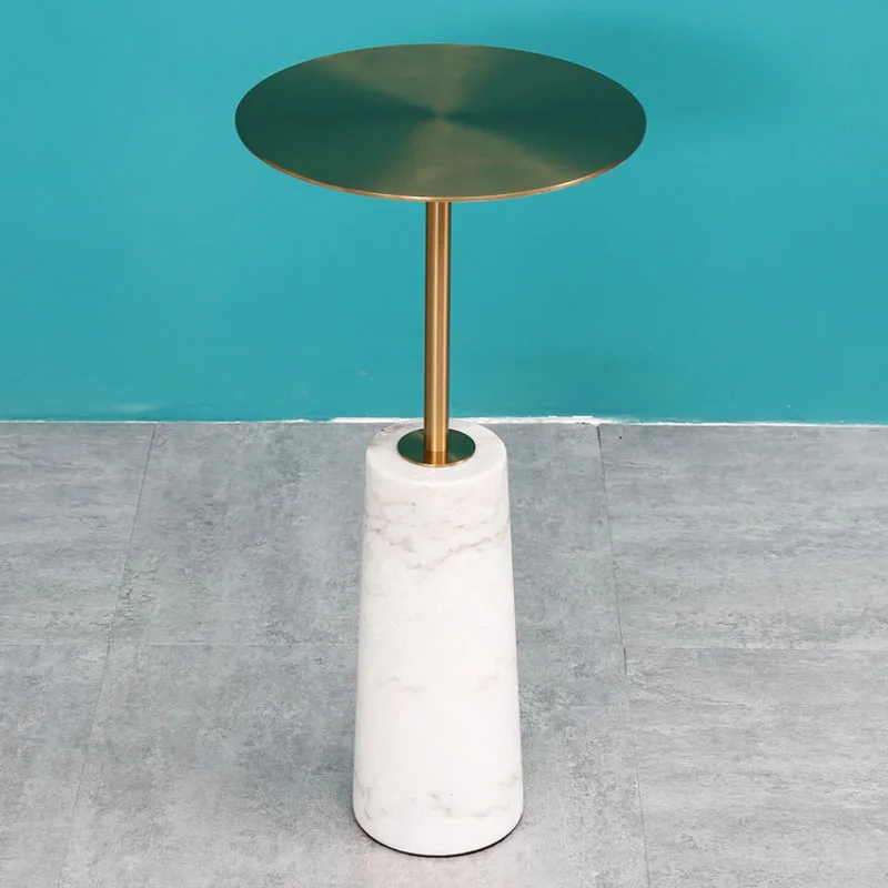 جديد المعادن نهاية الجدول لغرفة المعيشة الرخام قاعدة جولة طاولة جانبية طاولة قهوة صغيرة جديد المعادن نهاية الجدول لغرفة المعيشة الرخام قاعدة جولة طاولة جانبية طاولة قهوة صغيرة