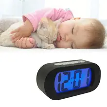 Mute Student Alarm Clock LCD Digital Snooze Functional Kids Desktop Clock Bedroom Silicone Shell Backlight Display Clock