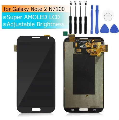 

100%original For Samsung Galaxy Note 2 N7100 N7105 T889 i317 i605 LCD Display Touch Screen Digitizer Assembly+tool+gift