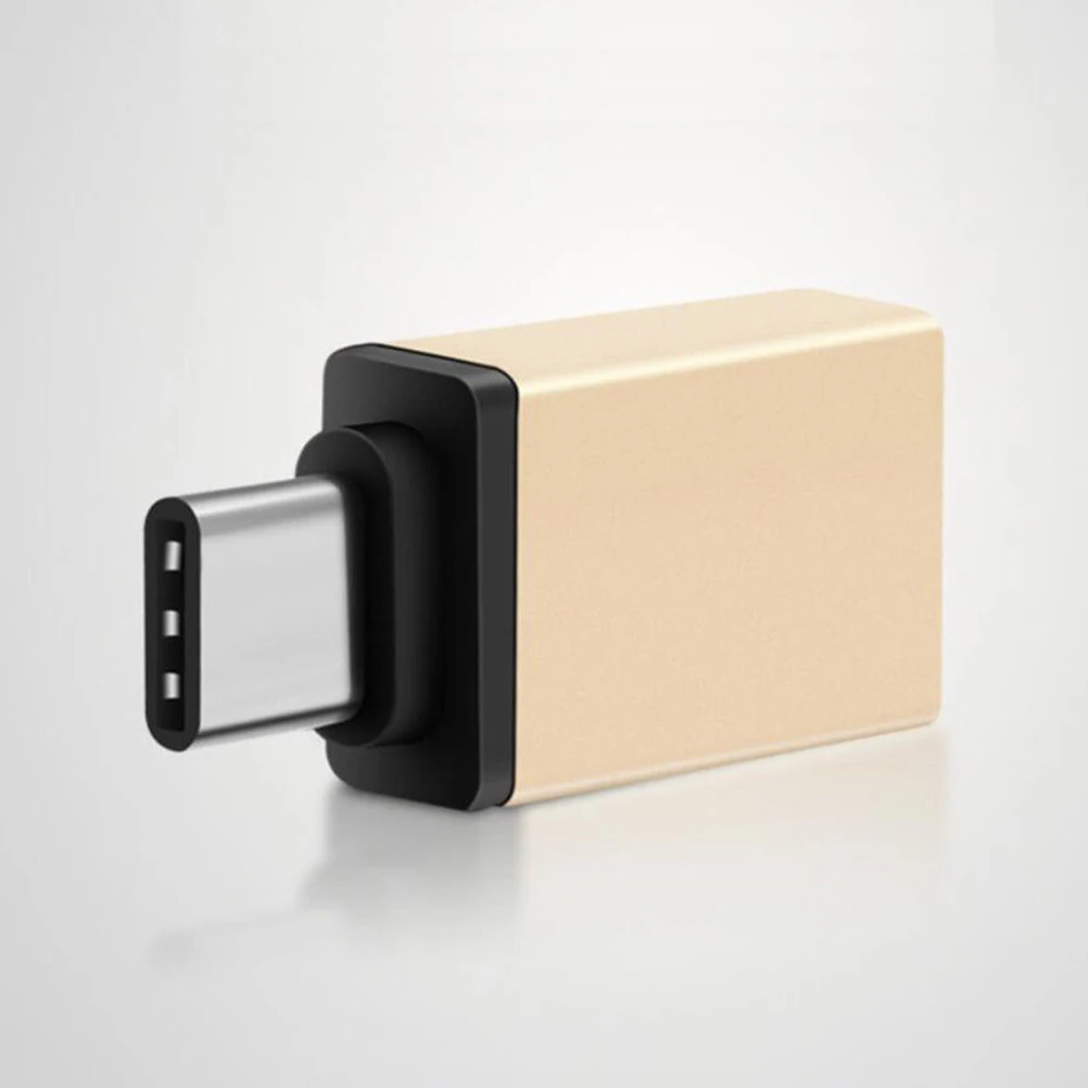 Адаптер mini type C на USB-A 3,0 Женский конвертер OTG type C USB адаптер для ноутбука и мобильного телефона - Цвет: Золотой