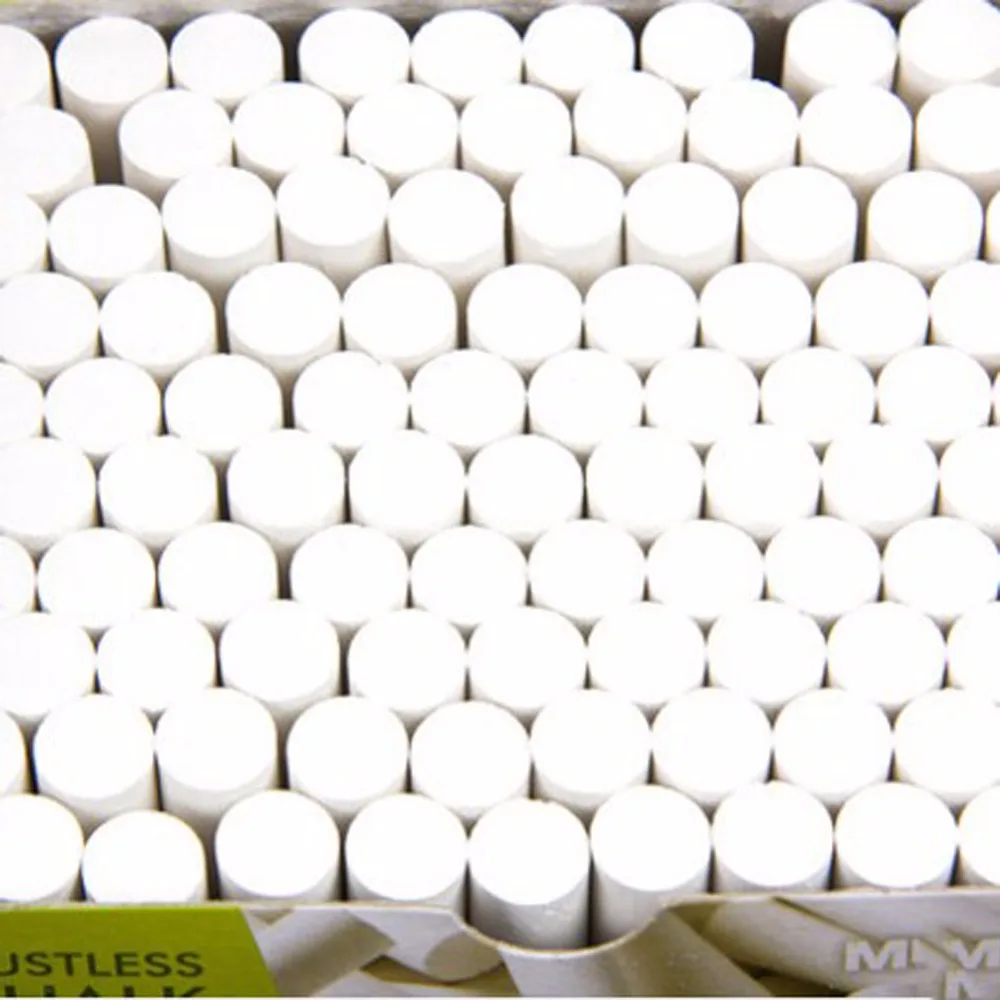 100 Pcs/Box Dustless White Chalk for School Stationery & Office