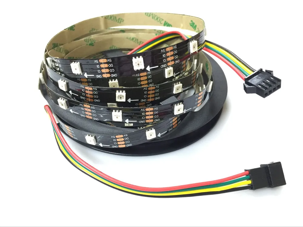 BLACK PCB PIXEL LED STRIPS APA102 BUILD IN CHIPS (4)