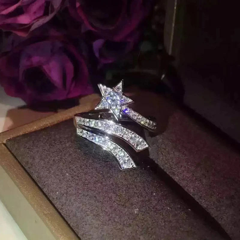 

Sailor Moon Brand Pure 925 Sterling Silver Jewelry For Women Wedding Jewelry Meteor Rings Star Rings Top Quality Adjustable Ring