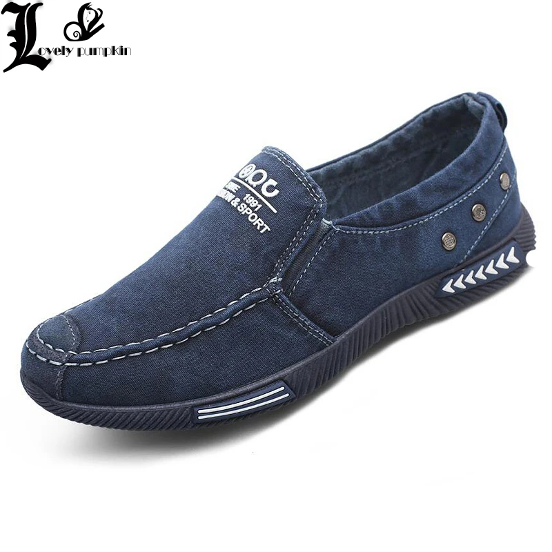 

Fashion Men Canvas Sneakers Slip On Summer Denim Casual Shoes jeans Breathable Flats Men Loafers Shoes Male Chaussure Homme L065