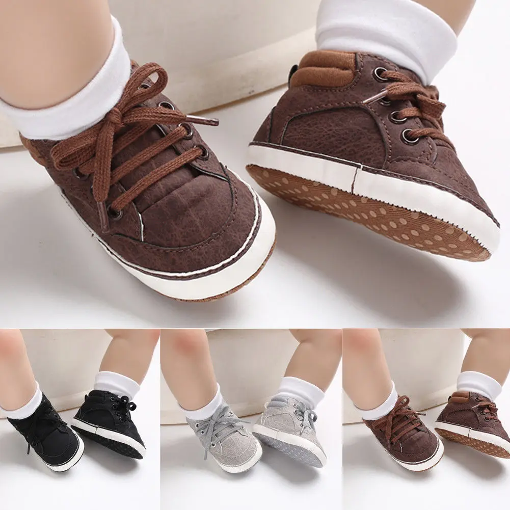 Baby Newborn Toddler Boys Crib Shoes Pram Soft Sole Prewalker Anti-slip Sneakers | Мать и ребенок