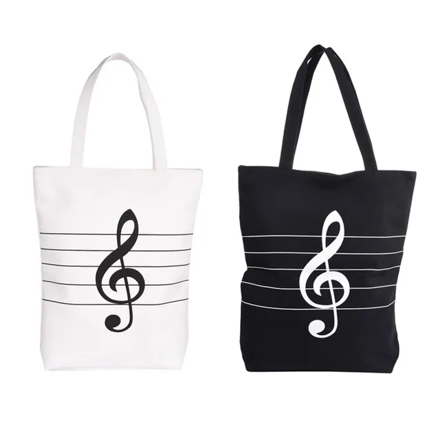Musical Bag Single Note Handbag Useful Cotton And Linen G Clef Musical Bag Single Note Handbag Useful Cotton And Linen G Clef Style Music Support