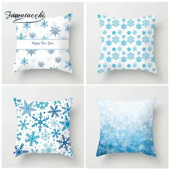 Fuwatacchi Winter Style Cushion Cover Christmas Pillow Case Snow Home Decorative Deer Tree White Pillows Cover For Sofa Car pillow cover christmas snow man home decoration