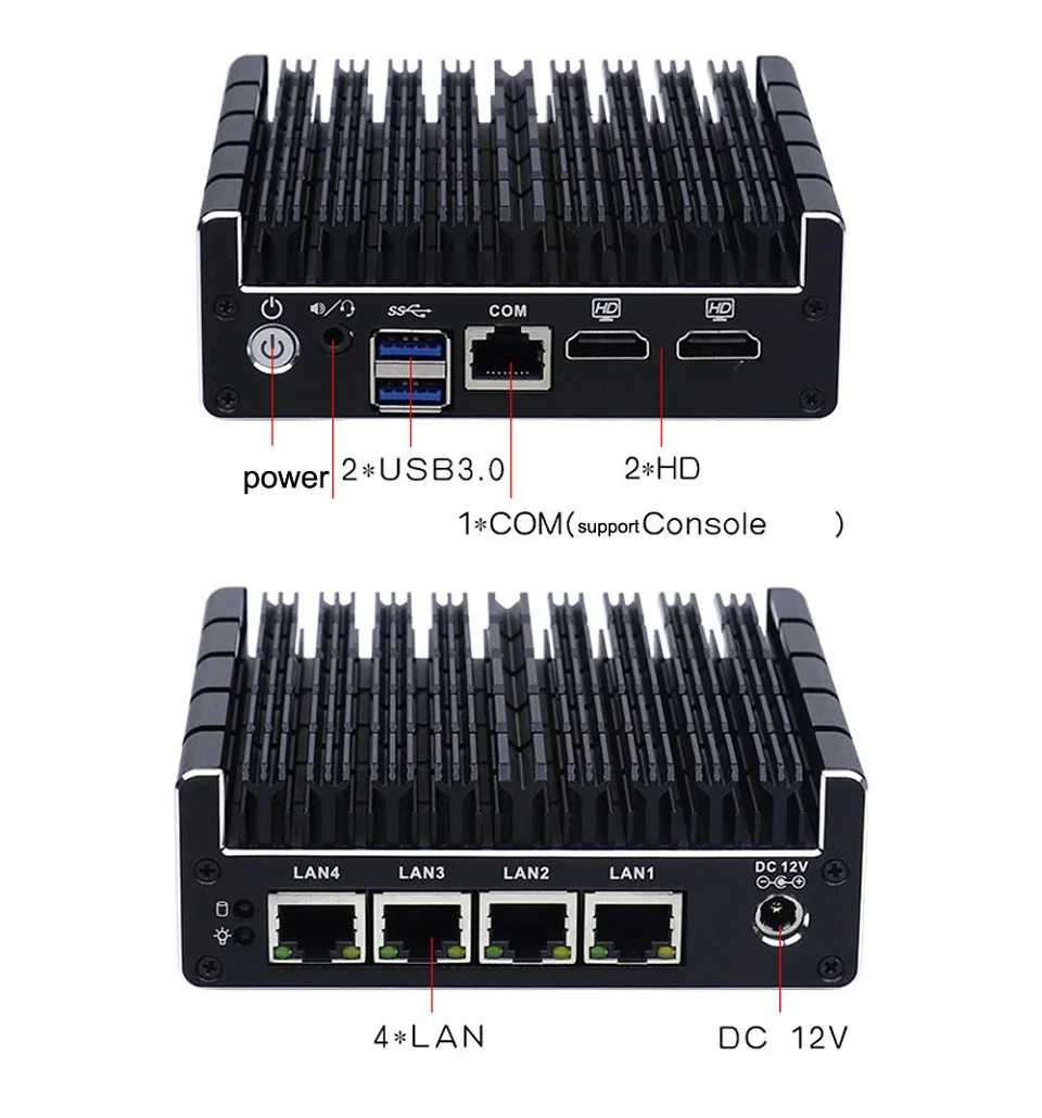 Причастником NUC Мини ПК Celeron J3160 Четырехъядерный 4 Intel i210AT Nic X86 компьютер Мягкий маршрутизатор Linux сервер поддержка Pfsense AES-NI