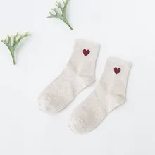 Women Cute Red Heart Love Cotton Winter Socks Female Japan Korean Series Girls Middle Tube Socks Women Cute Red Heart Love Cotton Winter Socks Female Japan Korean Series Girls Middle Tube Socks