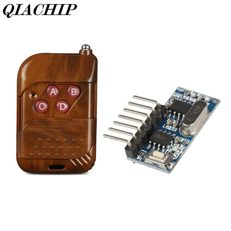 

QIACHIP 433Mhz DC 12V 4CH Channel Relay RF Wireless Remote Control Switch Receiver Module and RF Remote 433 Mhz Transmitter DS40