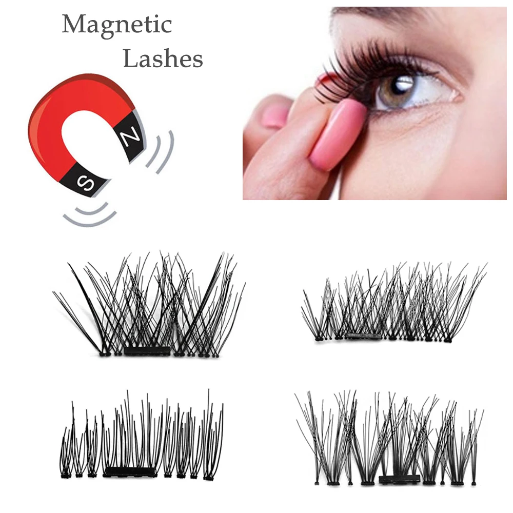 1Set Natural 3D Magnetic False Eyelashes Handmade