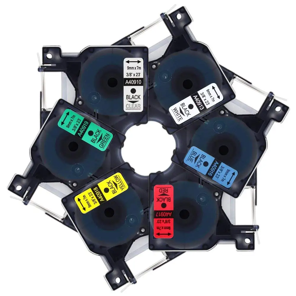 6 шт совместимый для Dymo D1 9 мм* 7 м 40913 40910 40916 40917 40918 40919 для Dymo LabelManager 160, 360D, 420 P, 500TS, принтер этикеток