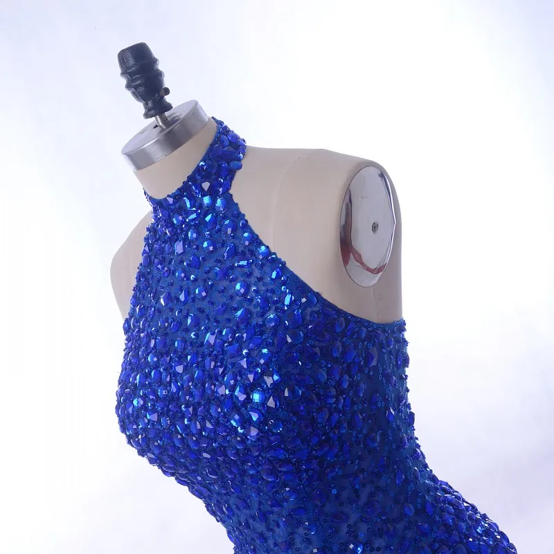 Роскошное вечернее платье с блестками и кристаллами, длинное, Лори, Королевский синий цвет, Русалка, платья для выпускного на бретелях для официальных выпускных платьев