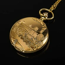 Vintage Gold Locomotive Motor Railway Train Steampunk Pocket Watch For Men Women Charming Pendant Necklace Clock Relogio Bolso Vintage Gold Locomotive Motor Railway Train Steampunk Pocket Watch For Men Women Charming Pendant Necklace Clock Relogio Bolso