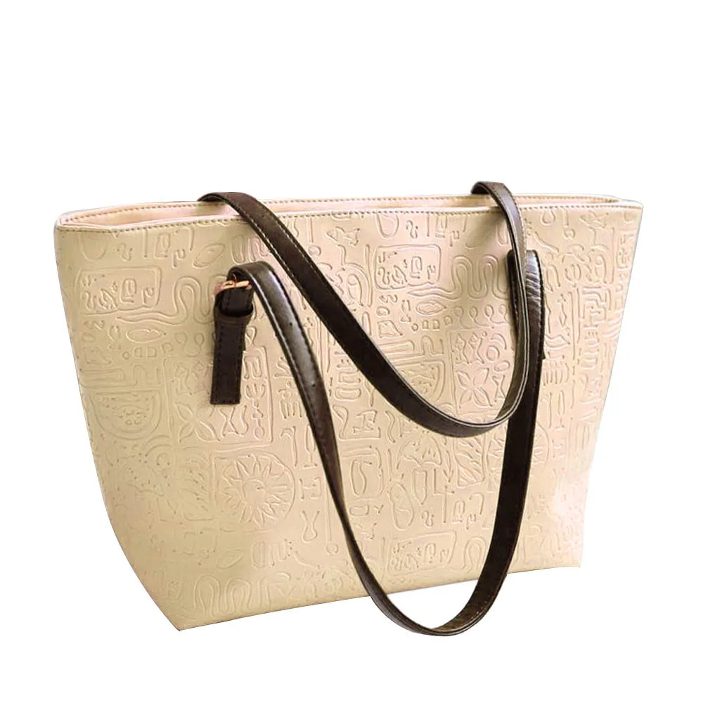 Aelicy, роскошная сумка, модная сумка-тоут, сумки с верхней ручкой, сумка на плечо, Женская винтажная сумка, сумки, женские сумки известных брендов - Цвет: Бежевый