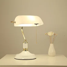 Чианг КАИ-Шек Республика Старый Шанхай банковская лампа стеклянная зеленая крышка Спальня прикроватный кабинет креативный диффузный кафе ретро лампы